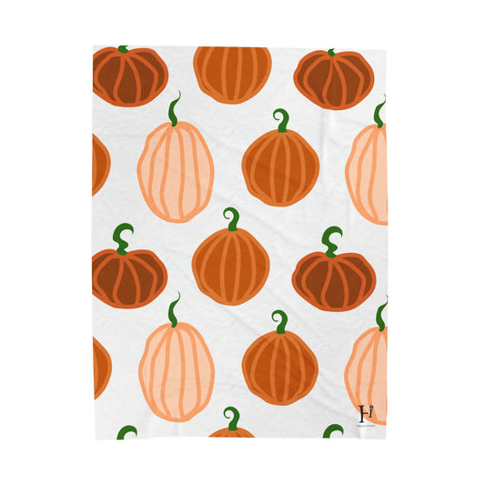 Pumpkin Spice Velveteen Plush Blanket