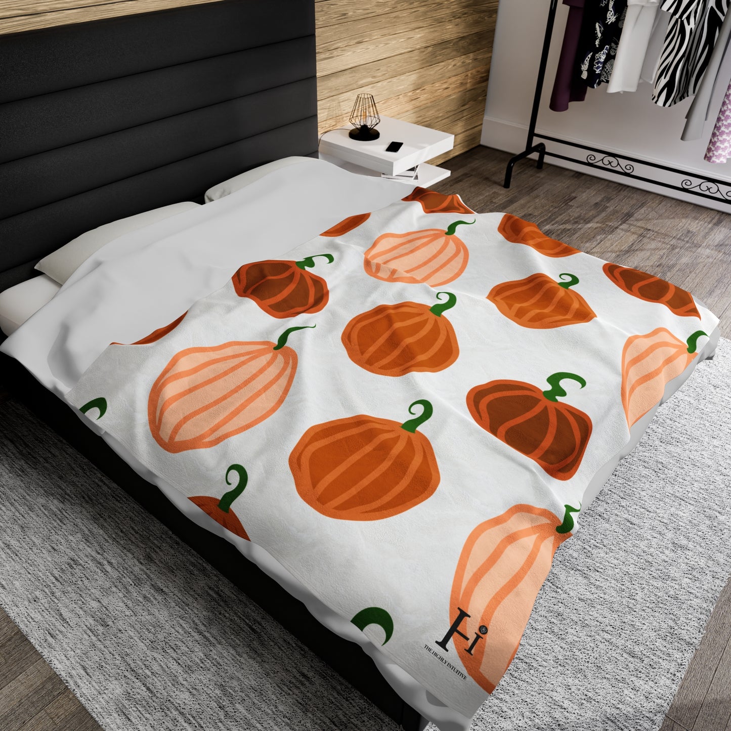 Pumpkin Spice Velveteen Plush Blanket