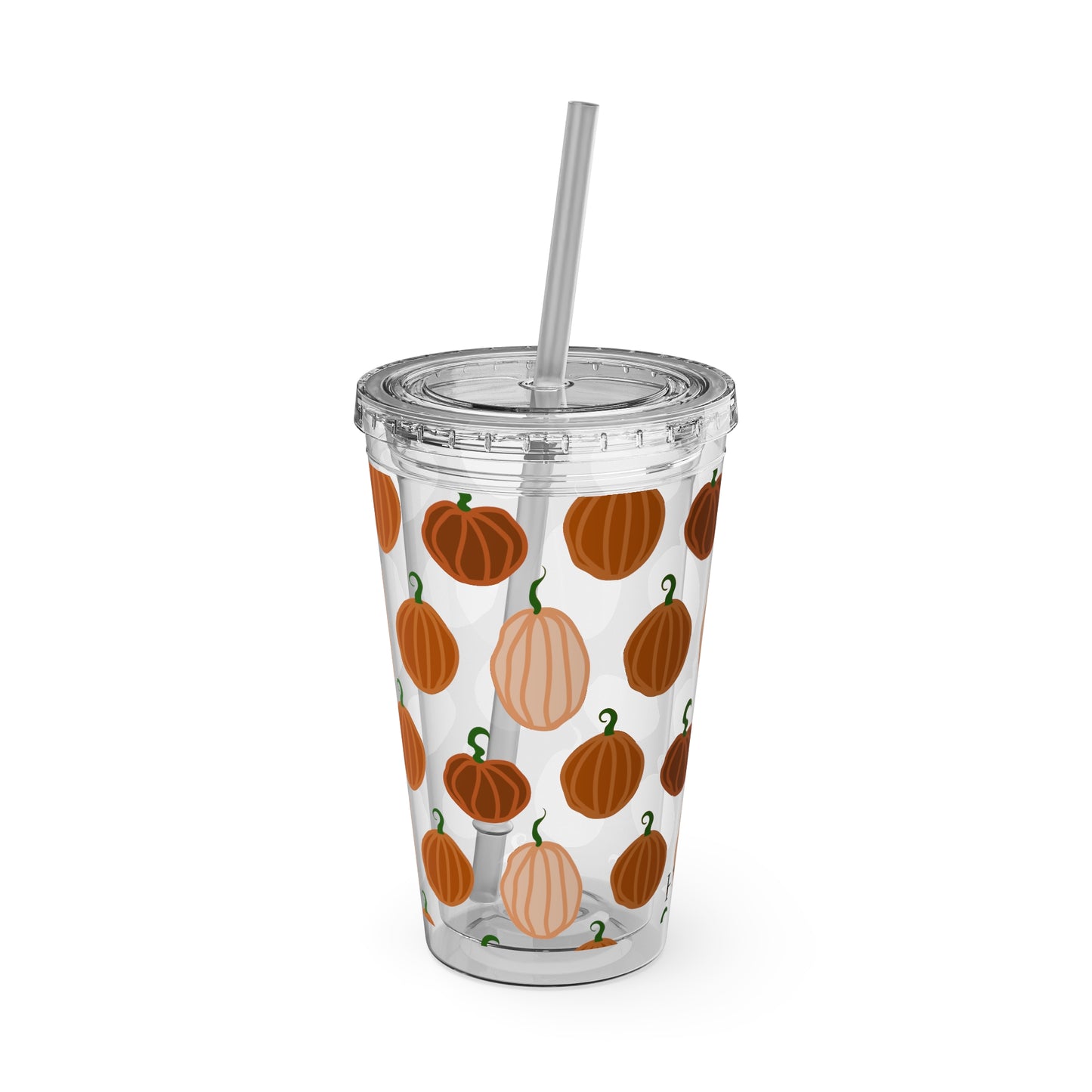 Pumpkin Spice Tumbler with Straw, 16oz