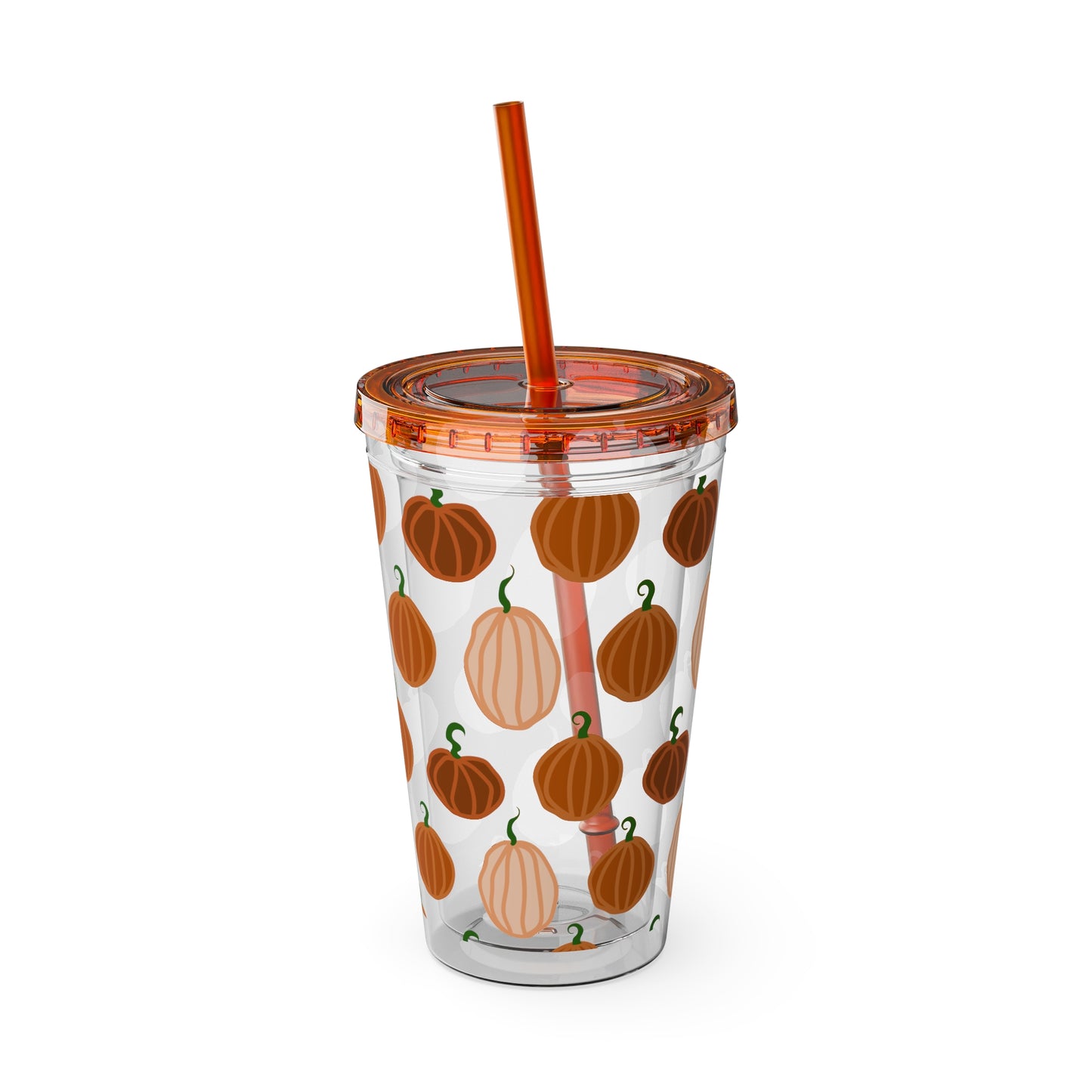 Pumpkin Spice Tumbler with Straw, 16oz