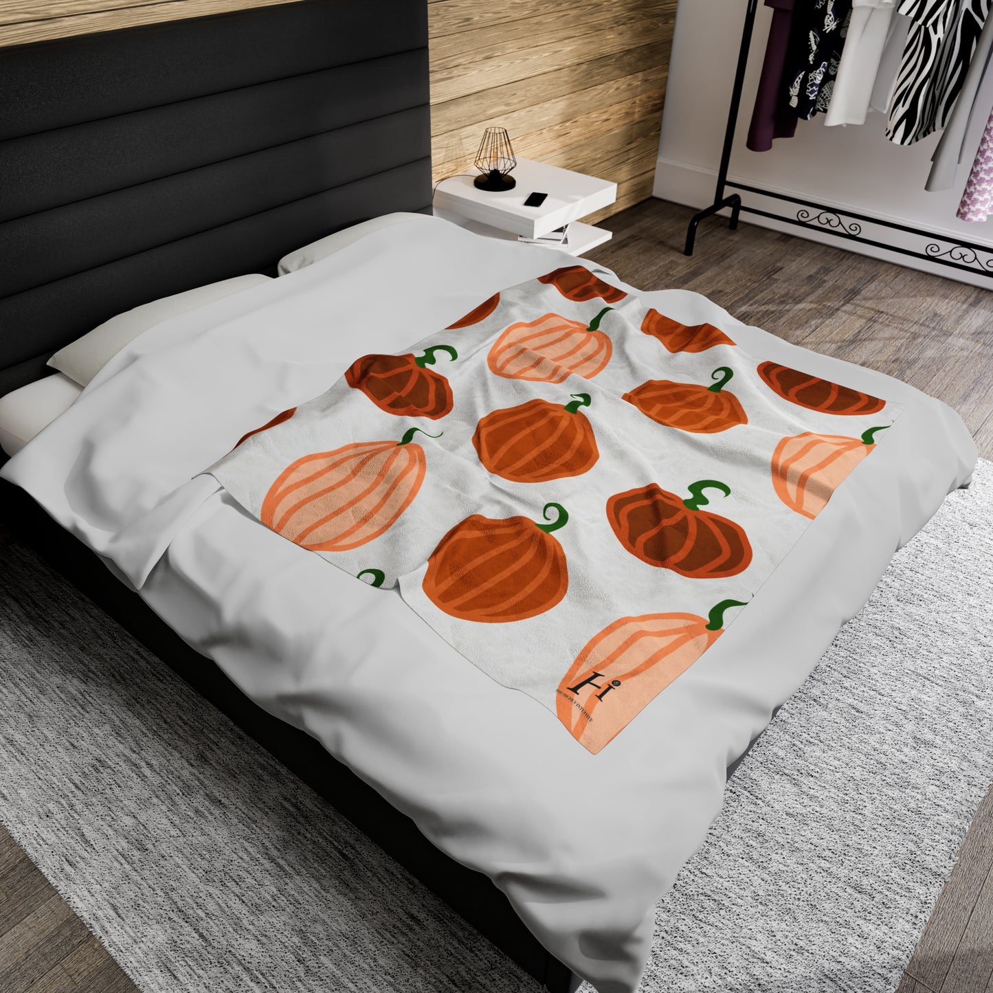 Pumpkin Spice Velveteen Plush Blanket