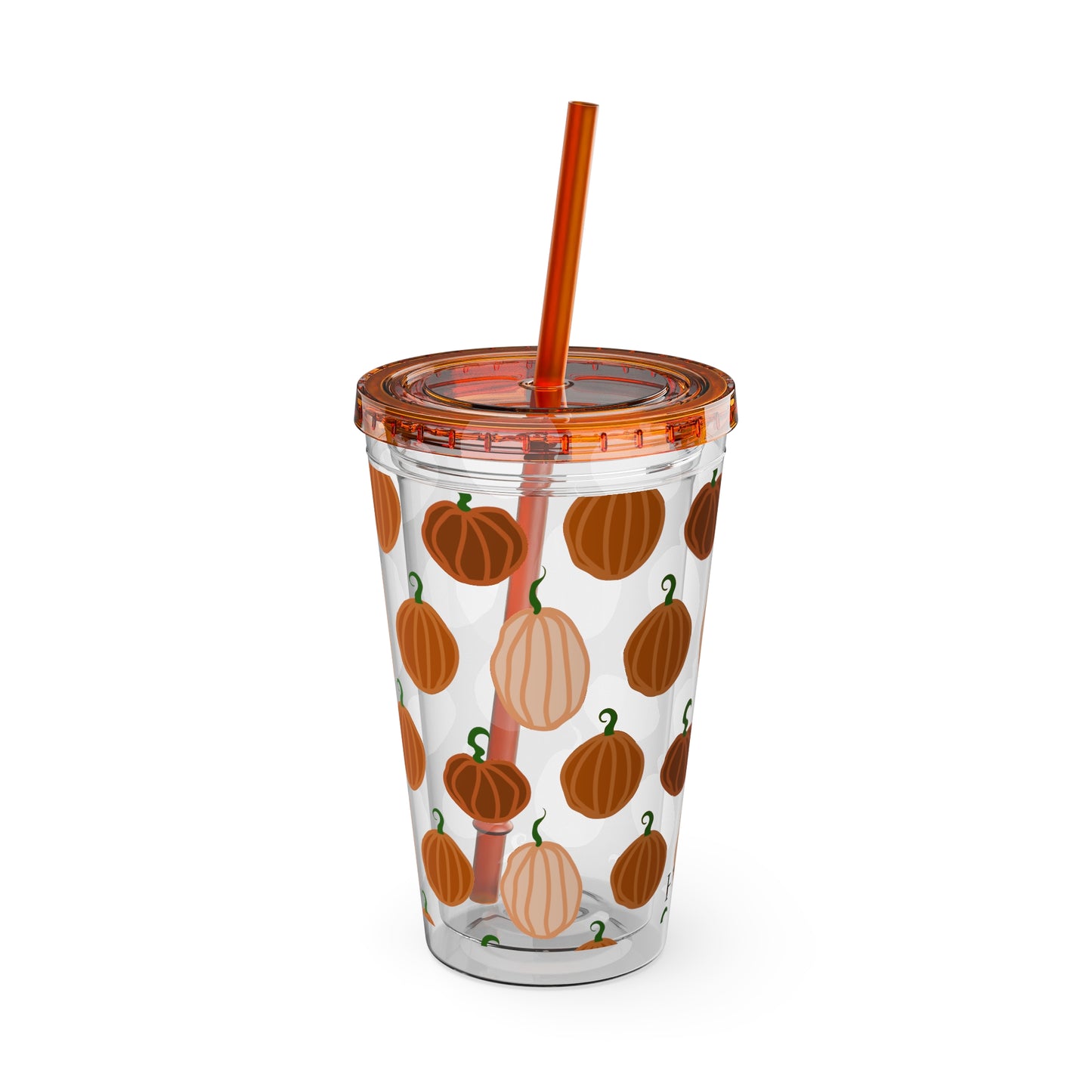 Pumpkin Spice Tumbler with Straw, 16oz