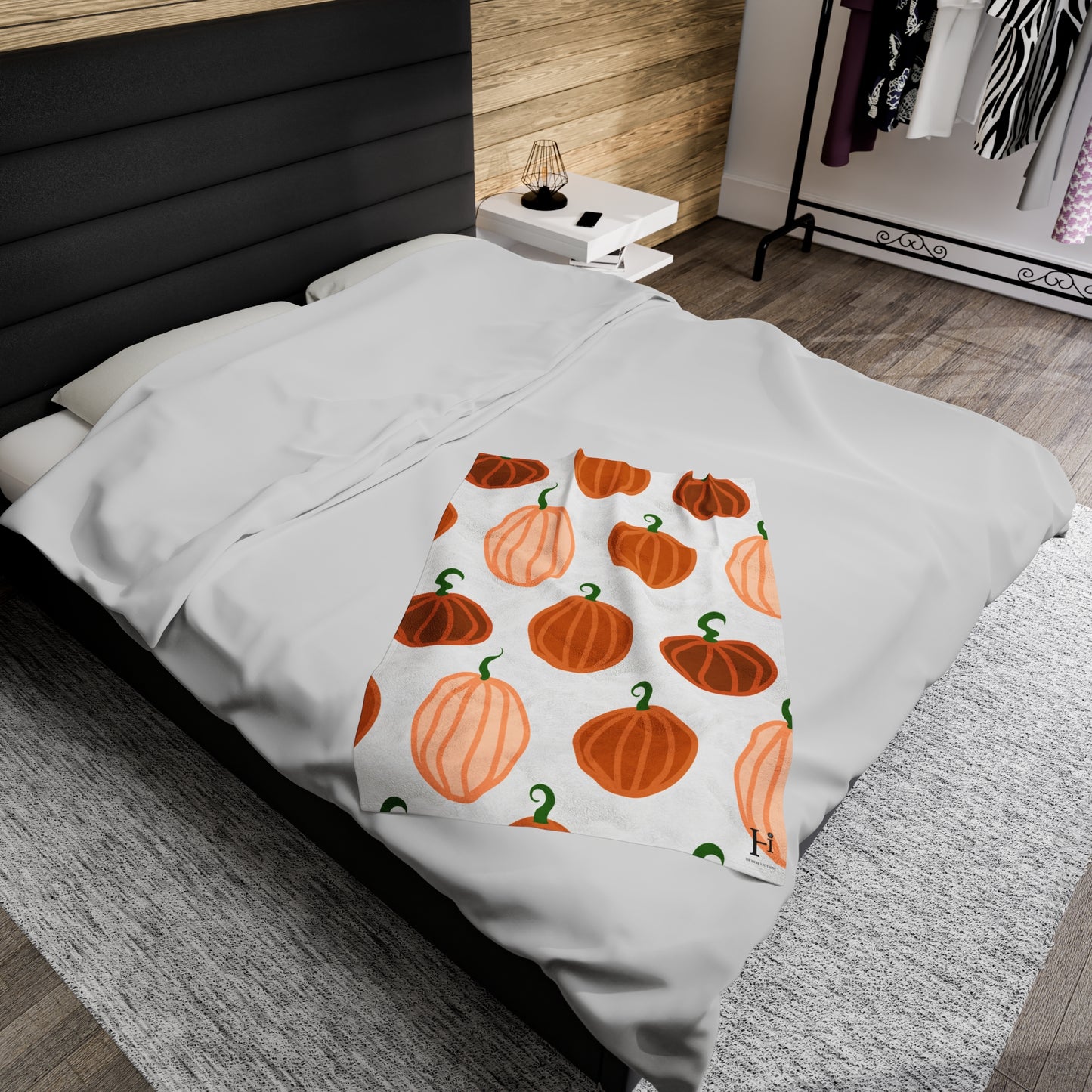 Pumpkin Spice Velveteen Plush Blanket